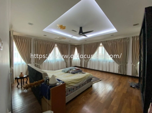 Living Room Double Pleat Curtain Specialist at Tanjung Karang, Sungai Besar, Meru, Kapar