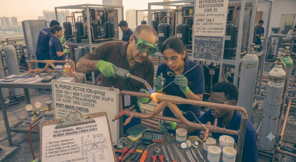 professional HVAC refrigeration installation brazing skills