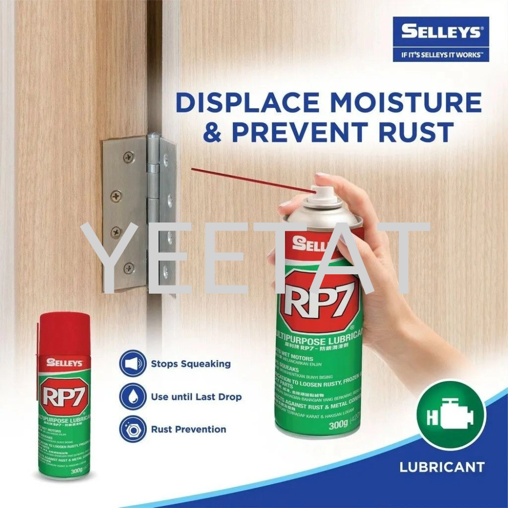 [ SELLEYS ] RP7 Multi Purpose Lubricant Spray Stops Squeaks Loosen WD Hinge Rust Prevention 40 (150g & 300g)