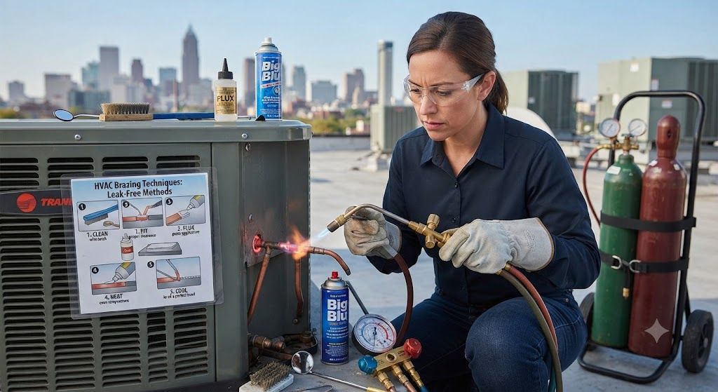 HVAC brazing torch leak-free methods