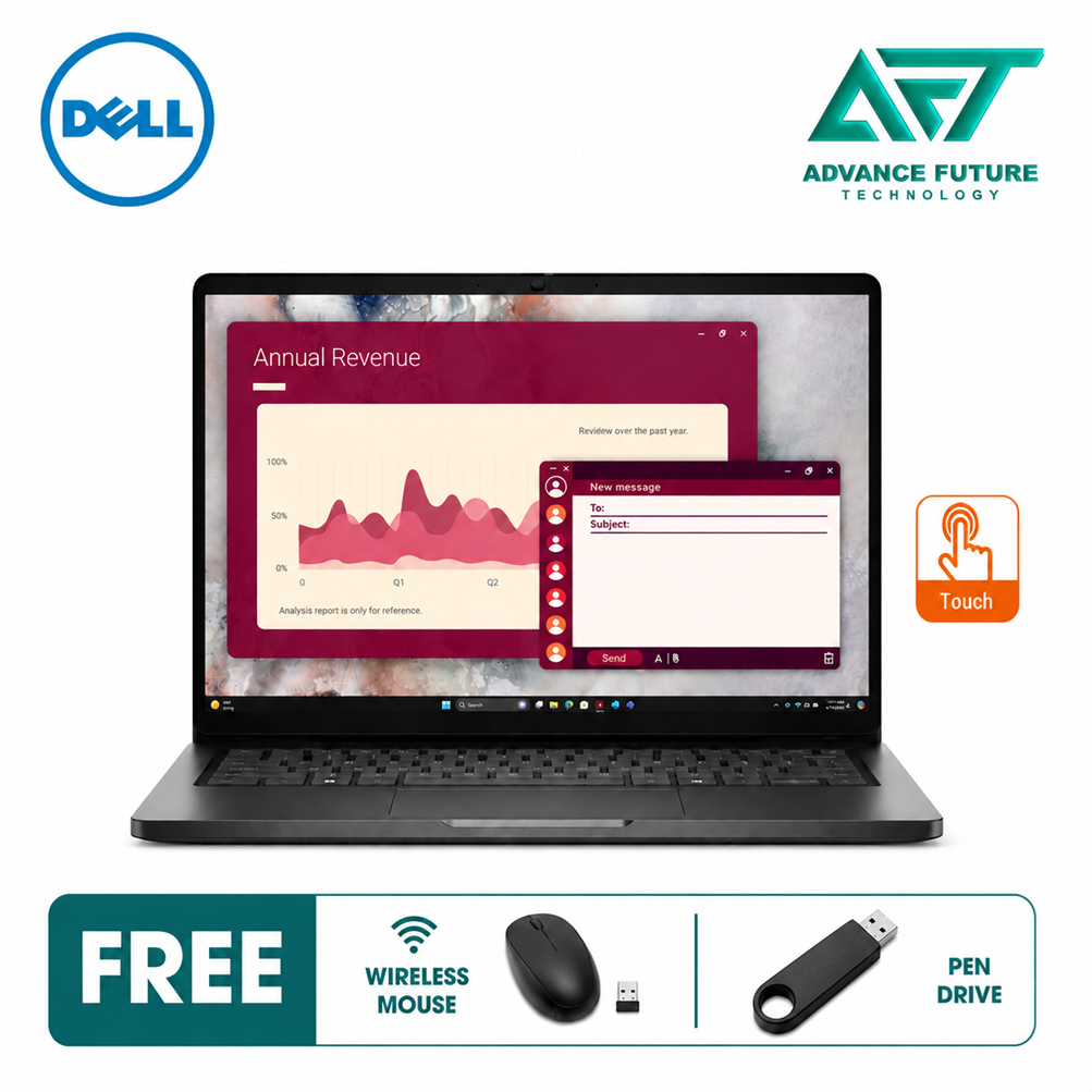 Dell Pro 14 PC14250-C7150u-16-512-W11P-TCH 14" FHD+ Touch Business Laptop Black ( Intel Core 7 150U ,16GB, 512GB SSD, Intel, W11Pro )