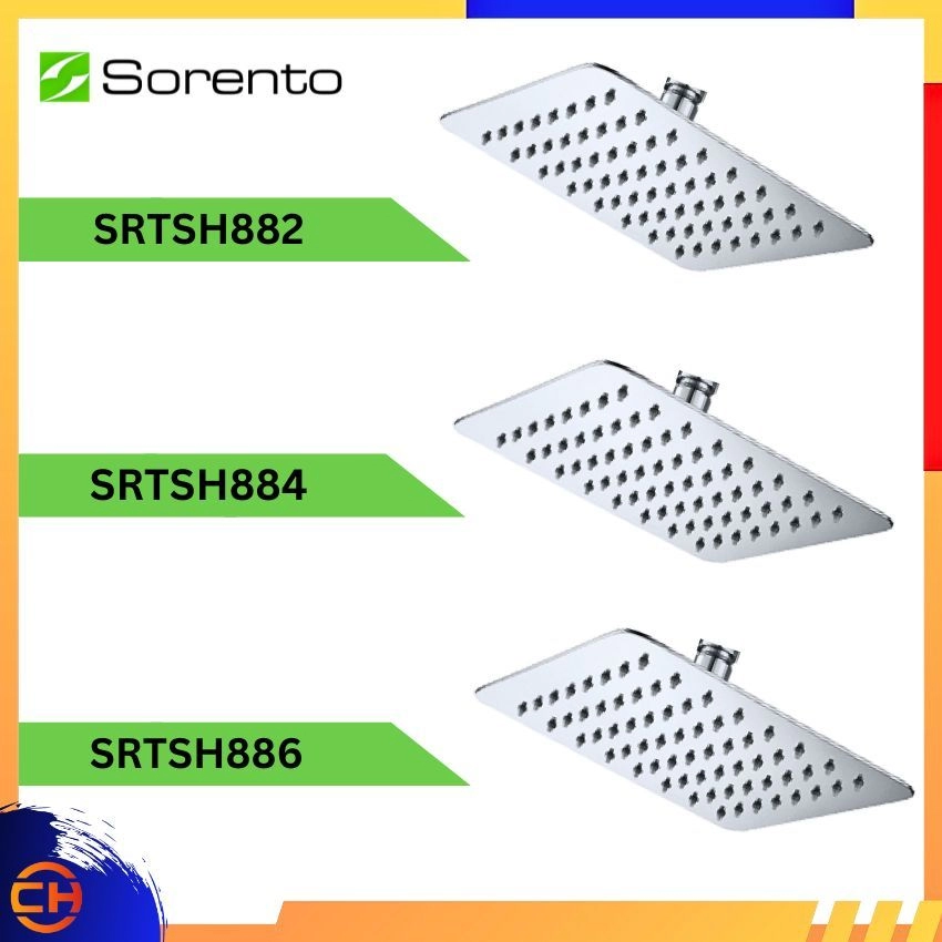 SORENTO BATHROOM SHOWER & BIDET SRTSH882 / SRTSH884 / SRTSH886 RAIN SHOWER HEAD STAINLESS STEEL 304 ( CHROME )