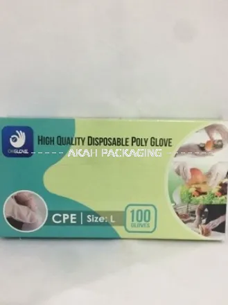 (M) "OK" Plastic CPE Disposable Embossed Glove Size