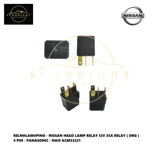 RELNHLAM4PINO - NISSAN HEAD LAMP RELAY 12V 35A RELAY ( ORG ) 4 PIN - PANASONIC - NAIS ACM33221