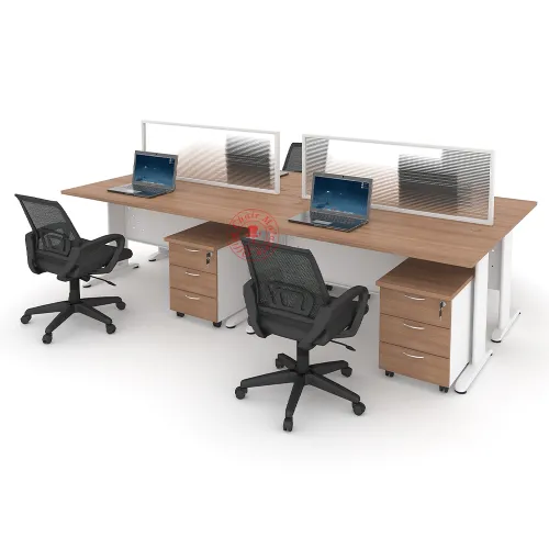 MJ Rectangular Workstation Cluster of 4 / Office Table Workstation / Meja Pejabat Kerja / Meja office