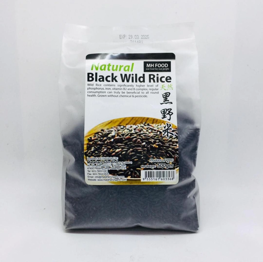 MH Food Natural Black Wild Rice 天然黑野米 500g