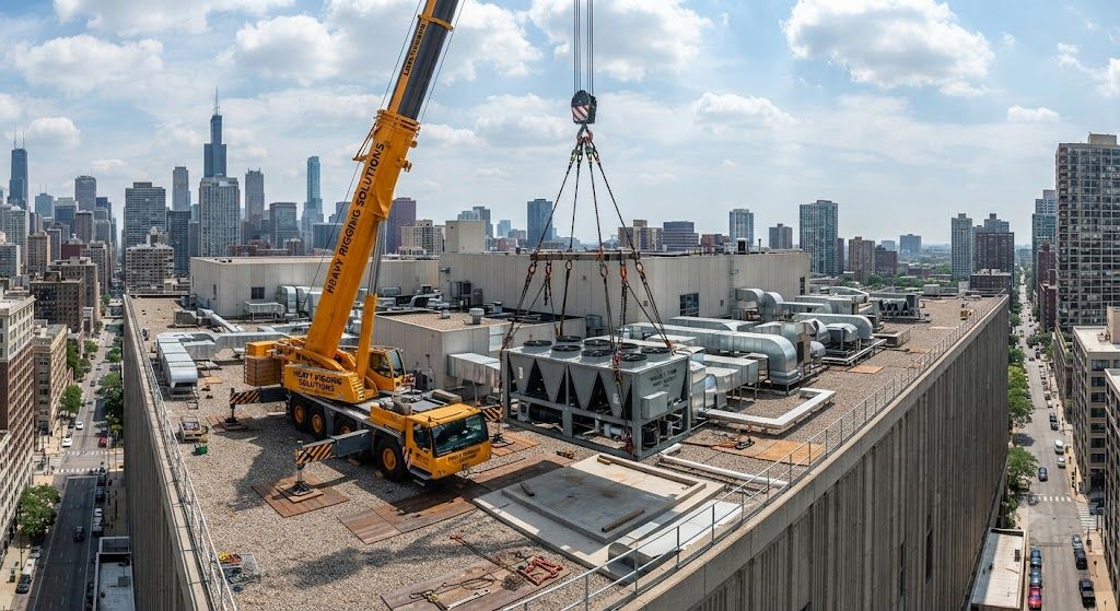 Heavy rigging and chiller lifting services