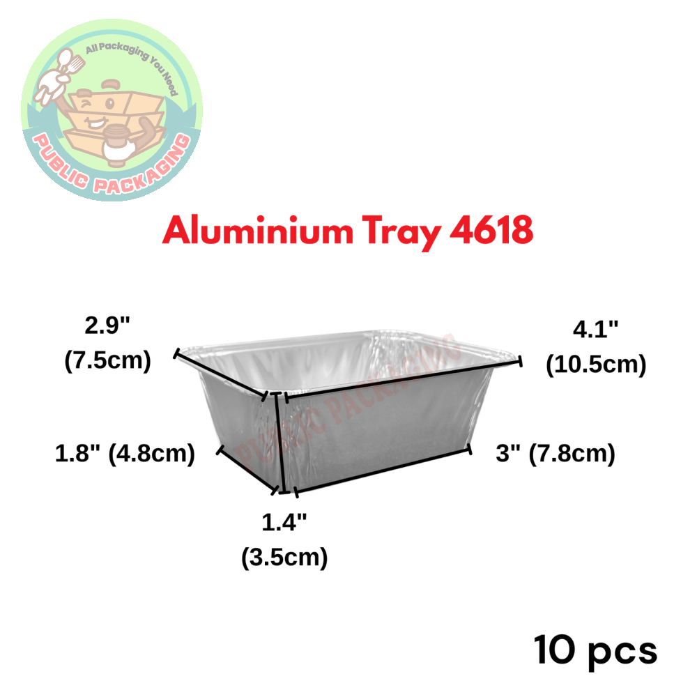 4618-P Aluminium Foil Tray with Clear Lid (10 sets 卤) / Rectangle / Rectangular / Foil Tray 4618 - P