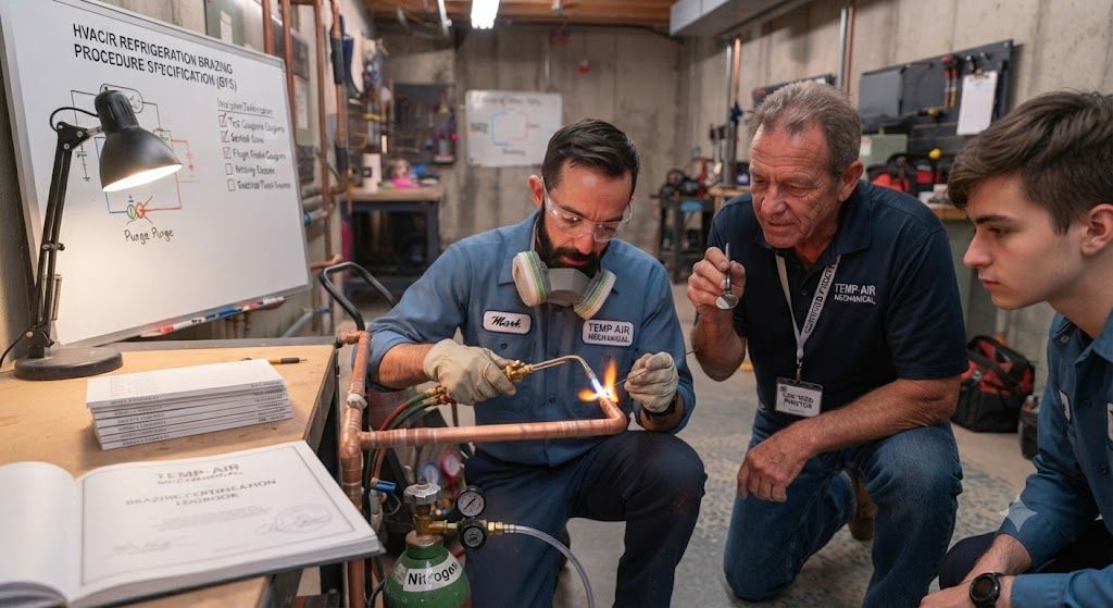 HVAC copper refrigeration line brazing certification
