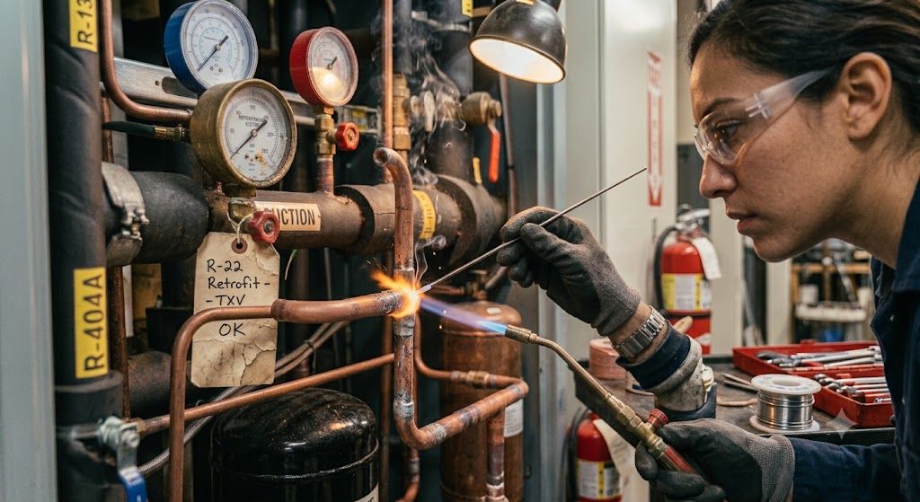 silver brazing HVAC refrigeration pipes