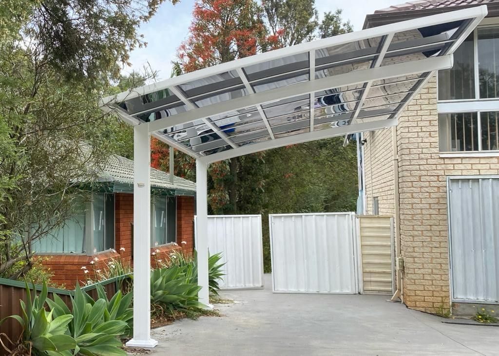 Aluminium White Cantilever Single Carport 