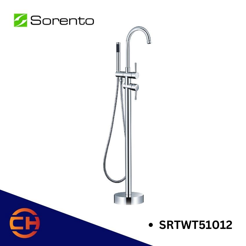 SORENTO BATHROOM  SRTWT51012 / SRTWT51012-BL / SRTWT51012-GY / SRTWT51012-FRG / SRTWT51012-GM BATHTUB FREE STANDING TAP ( Black , Golden Yellow , Full Rose Gold , Gunmetal )