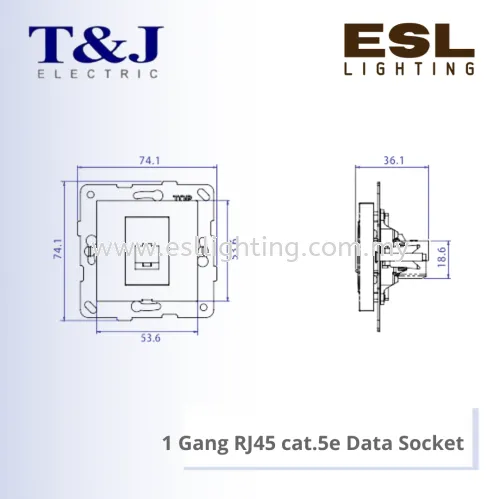 T&J LAVINA"95" SERIES 1 Gang RJ45 cat.5e Data Socket - JC811PC-W-LAL / JC811PC-W-LBE / JC811PC-W-LBL / JC811PC-W-LBR / JC811PC-W-LGR / JC811PC-W-LIV / JC811PC-W-LLA / JC811PC-W-LSI / JC811PC-W-LTP / JC811PC-W-LWH