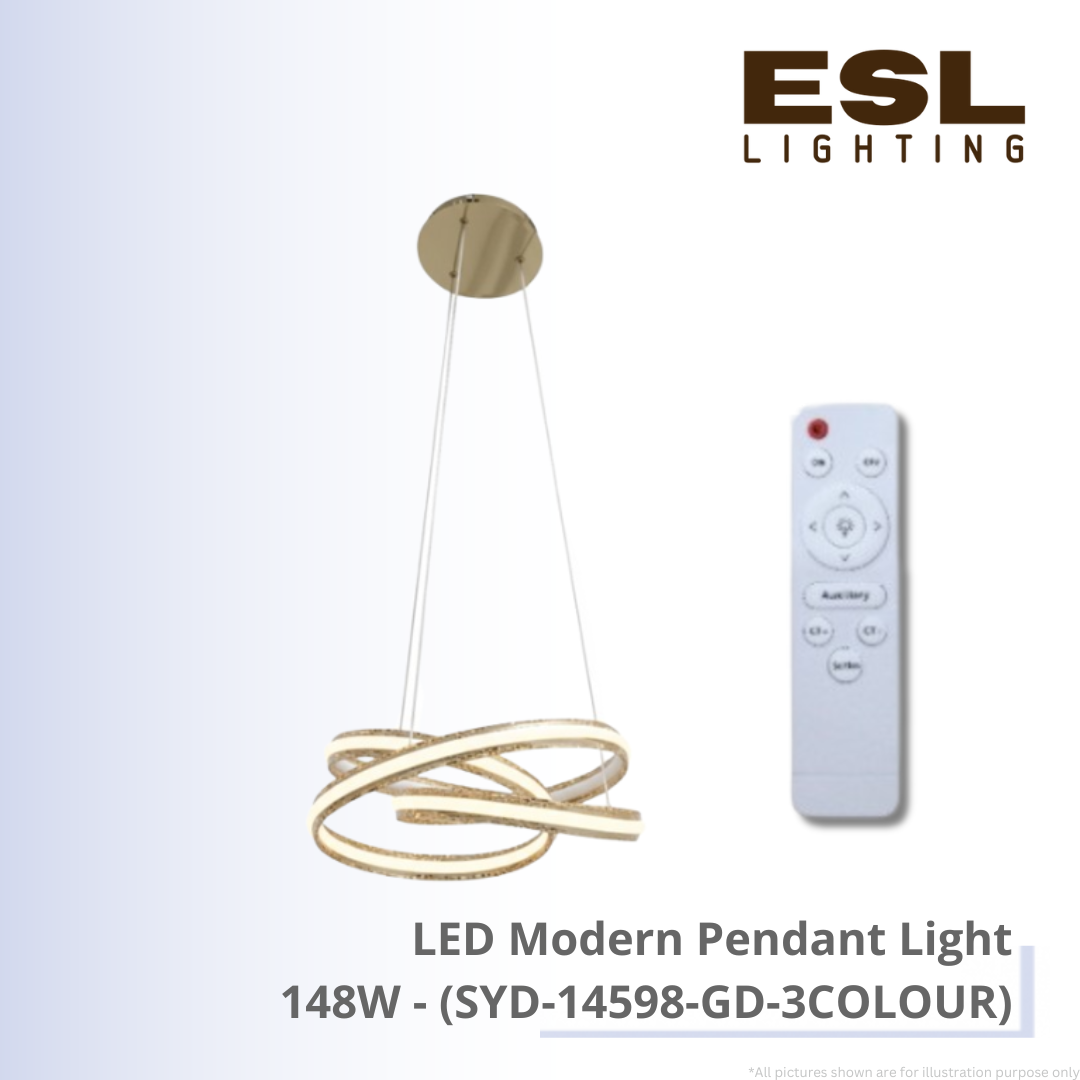 LED Modern Pendant Light 148W - SYD-14598-GD-3COLOUR