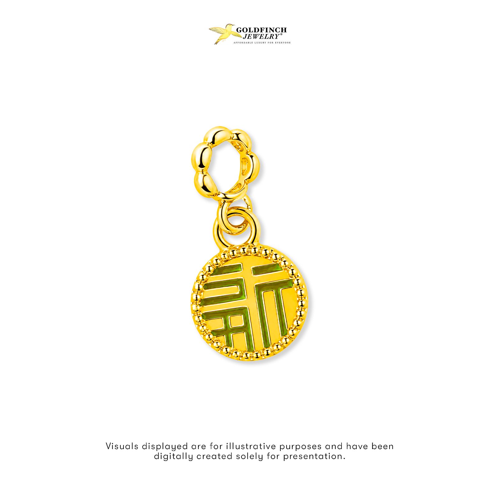 P00190: Shou Pendant 916 (wt 0.84g ) 