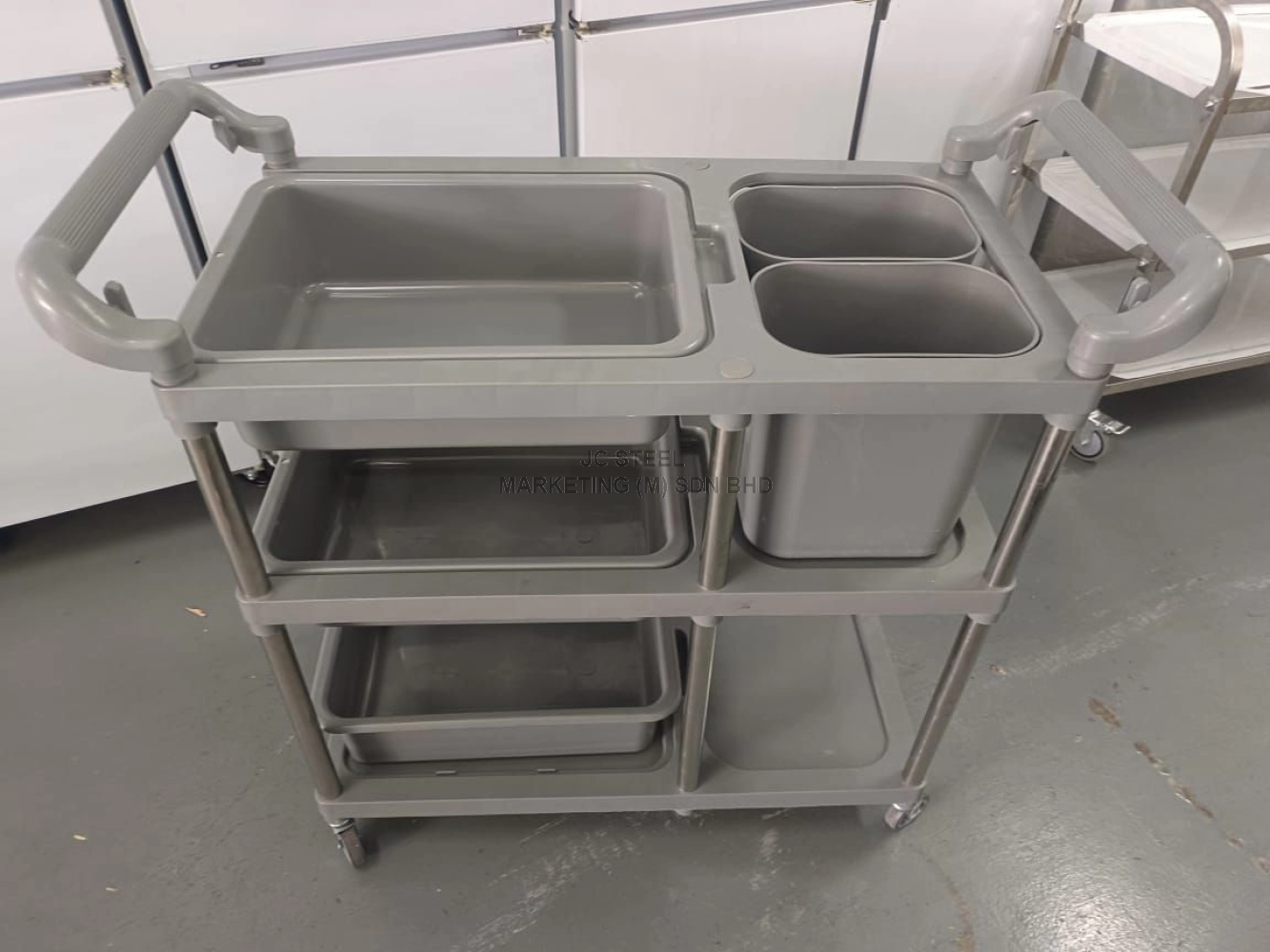 3+2 Plastic Collector Cart Cleaning Trolley