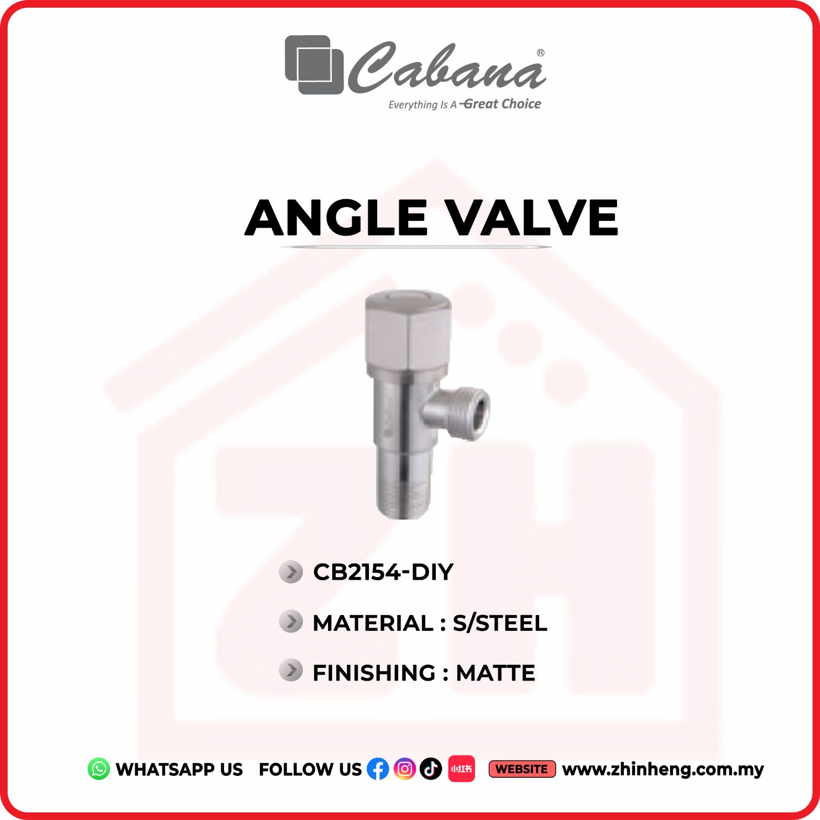 CABANA ANGLE VALVE   CB2154-DIY
