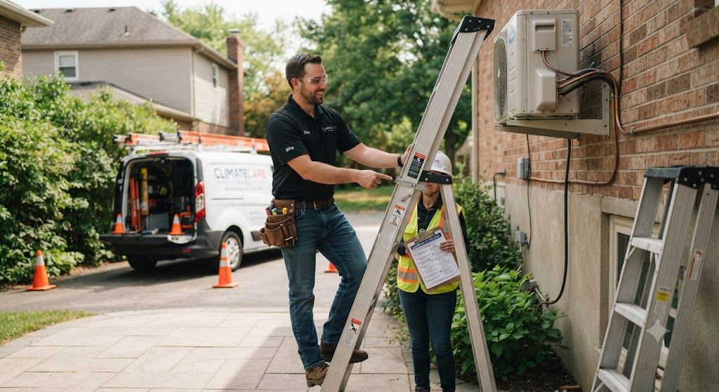 HVAC maintenance ladder safety procedures