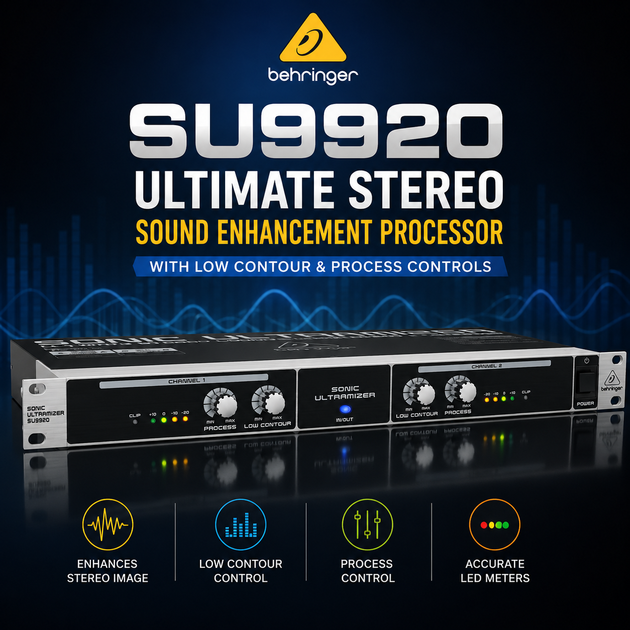 Behringer SU9920 – 立体声音效增强处理器，带低频轮廓与处理控制旋钮