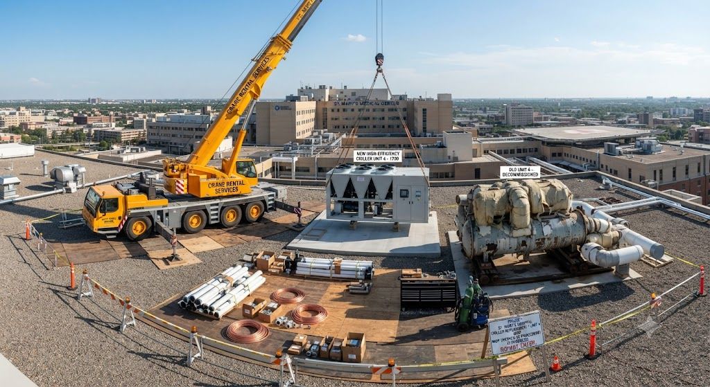 Hospital HVAC chiller replacement services