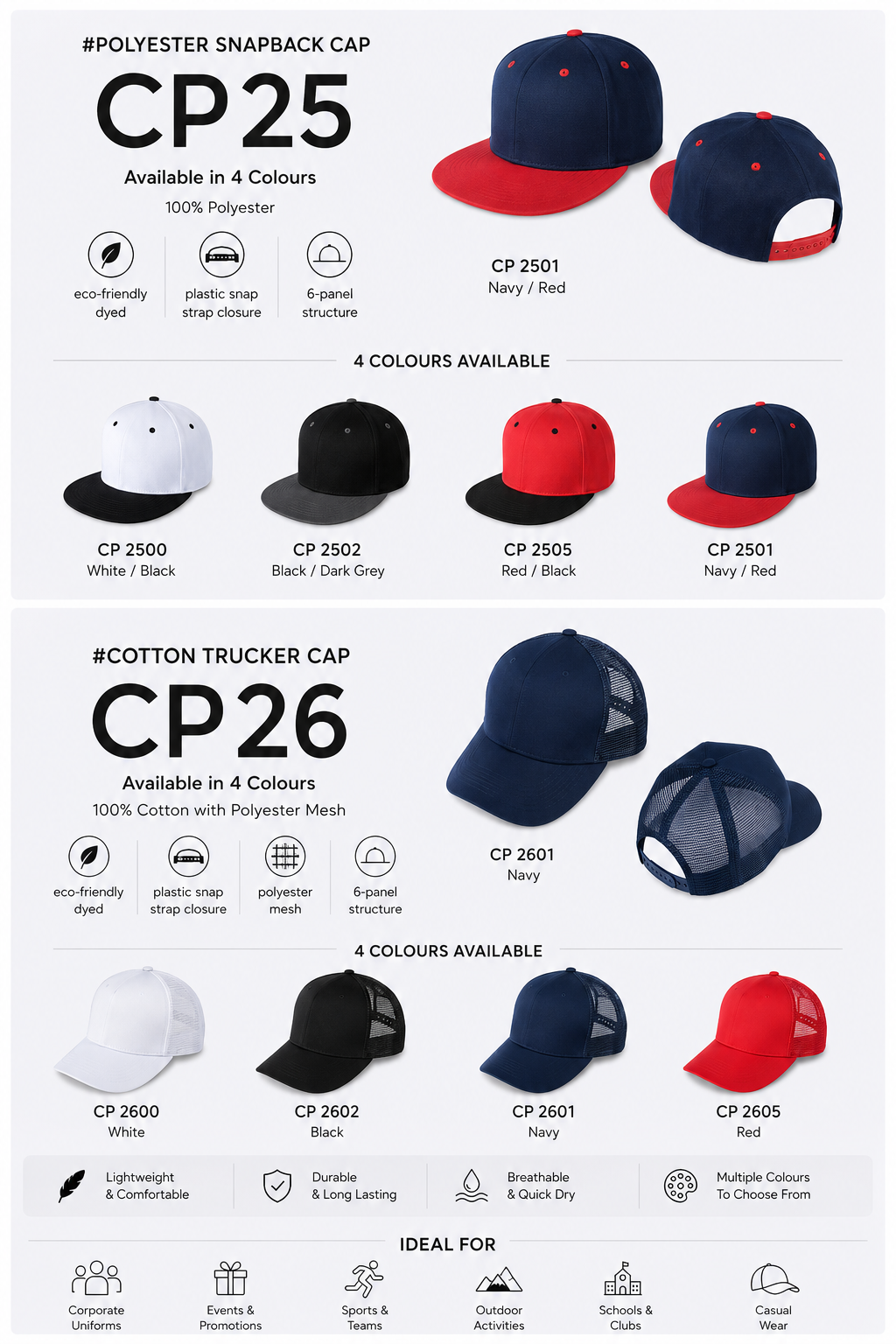 CP25 & CP26 Cap Collection｜Modern Snapback & Trucker Cap Series