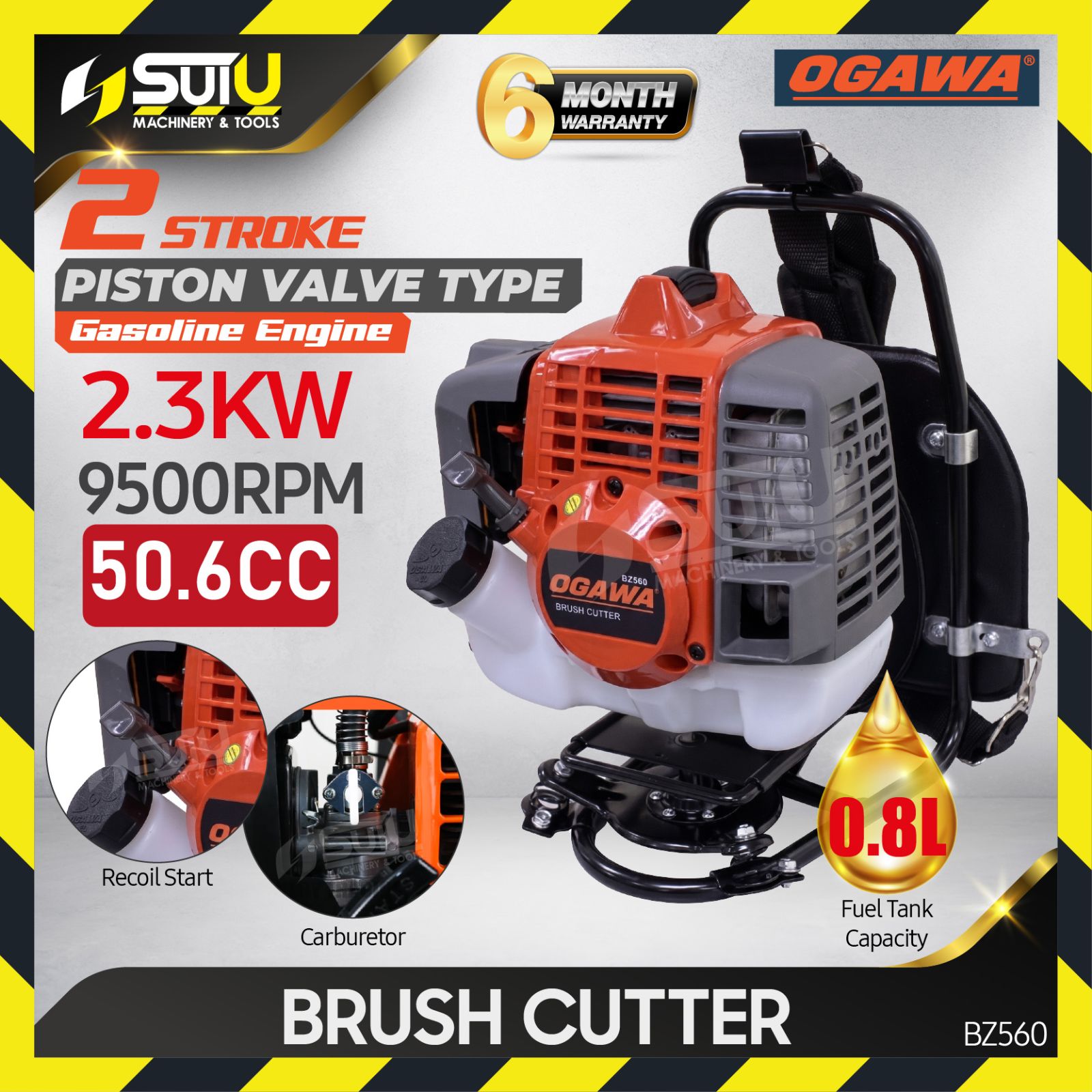 OGAWA BZ560 50.6CC Gasoline Engine Brush Cutter 2300W