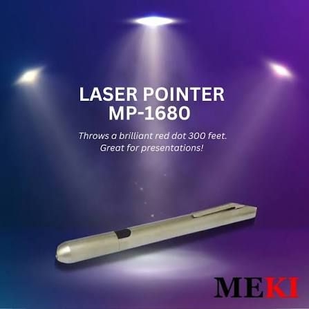 MEKI EZ LASER POINTER MP-1680 - Aluminium Body RED Laser Pointer 2x AAA Battery