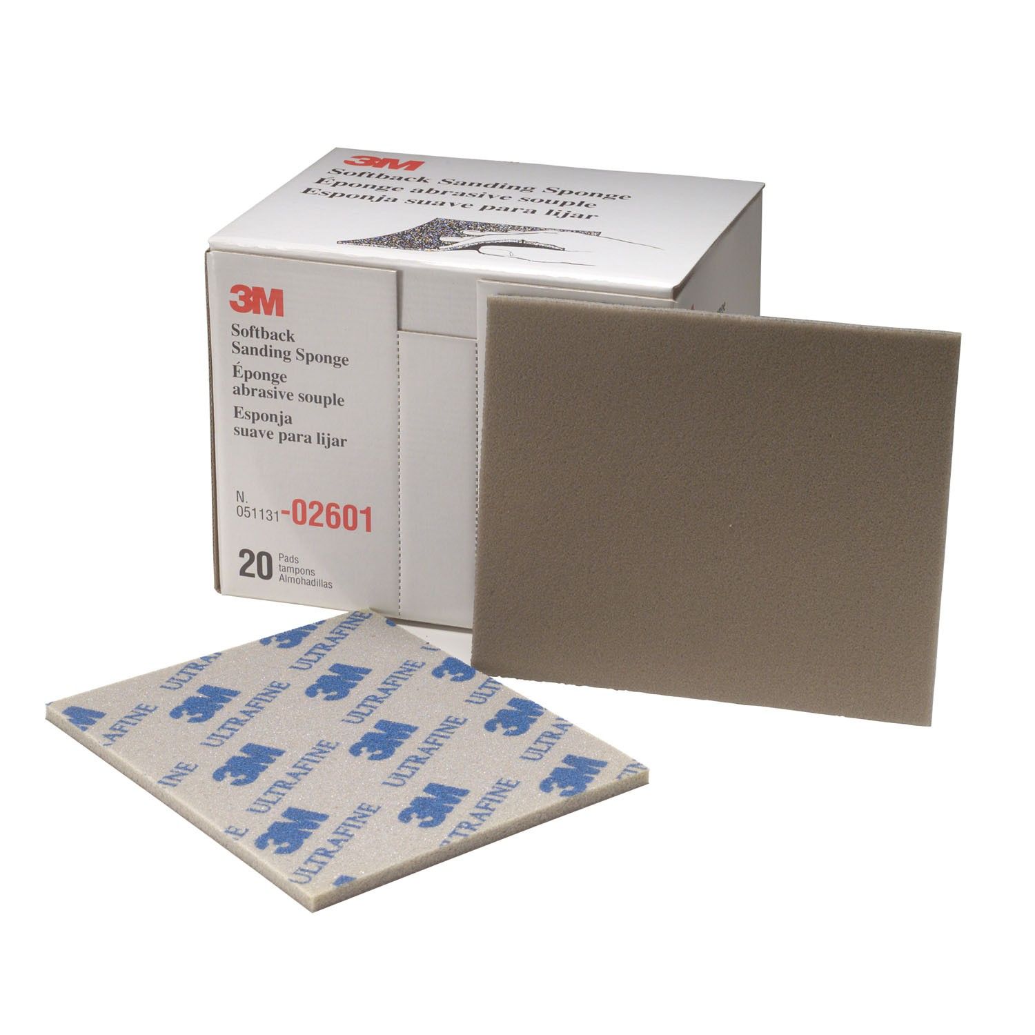 3M™ Softback Sanding Sponge, 02601, ultrafine, 4 -1/2 in x 5 -1/2 in