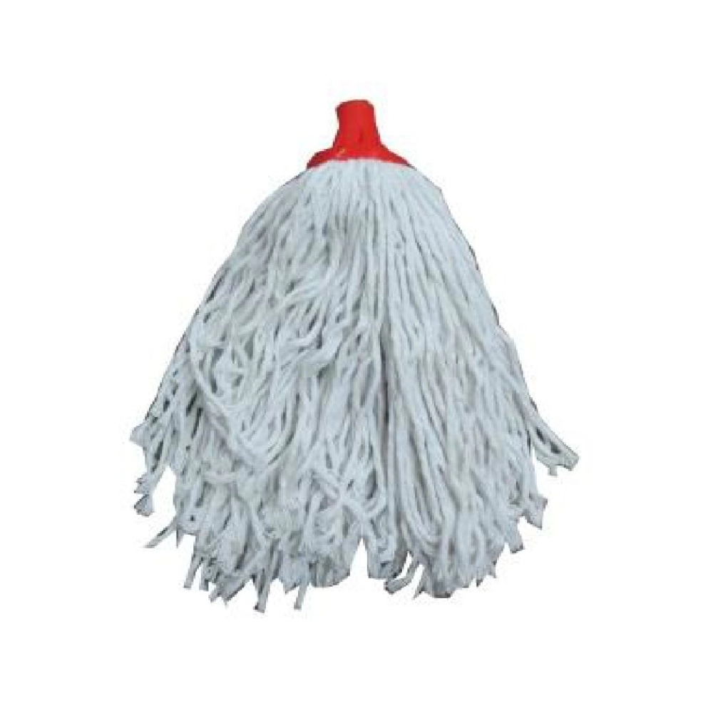 00021AC (WHITE MOP & C/W 48" WOOD HANDLE)