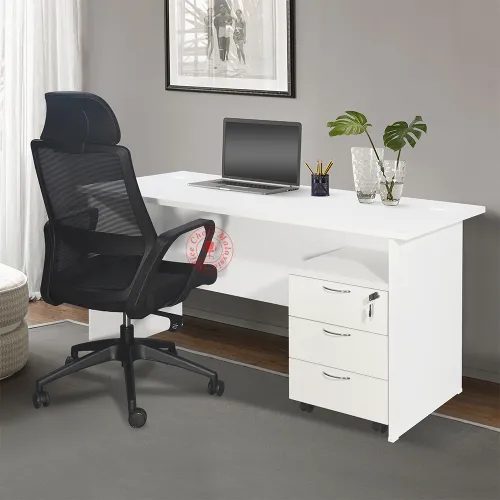 Writing Desk Table c/w Mobile Pedestal 3D | Office Table | Meja Pejabat | Meja Office