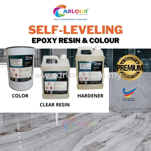 Self Leveling Epoxy SLE Epoxy Resin Hardener 6kg Set Clear Color for Floor Table Top Tiles Kitchen CARLOUR DIY