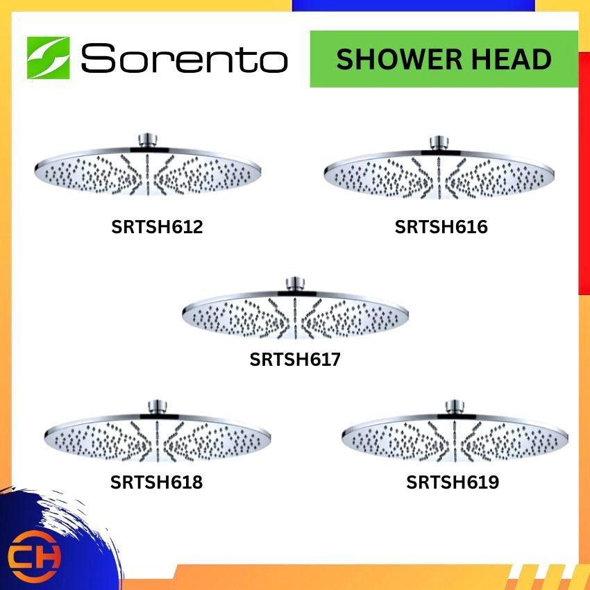 SORENTO BATHROOM SHOWER & BIDET SRTSH612 / SRTSH616 / SRTSH617 / SRTSH618 / SRTSH619 STAINLESS STEEL SUS 304 RAIN SHOWER HEAD ( Chrome )