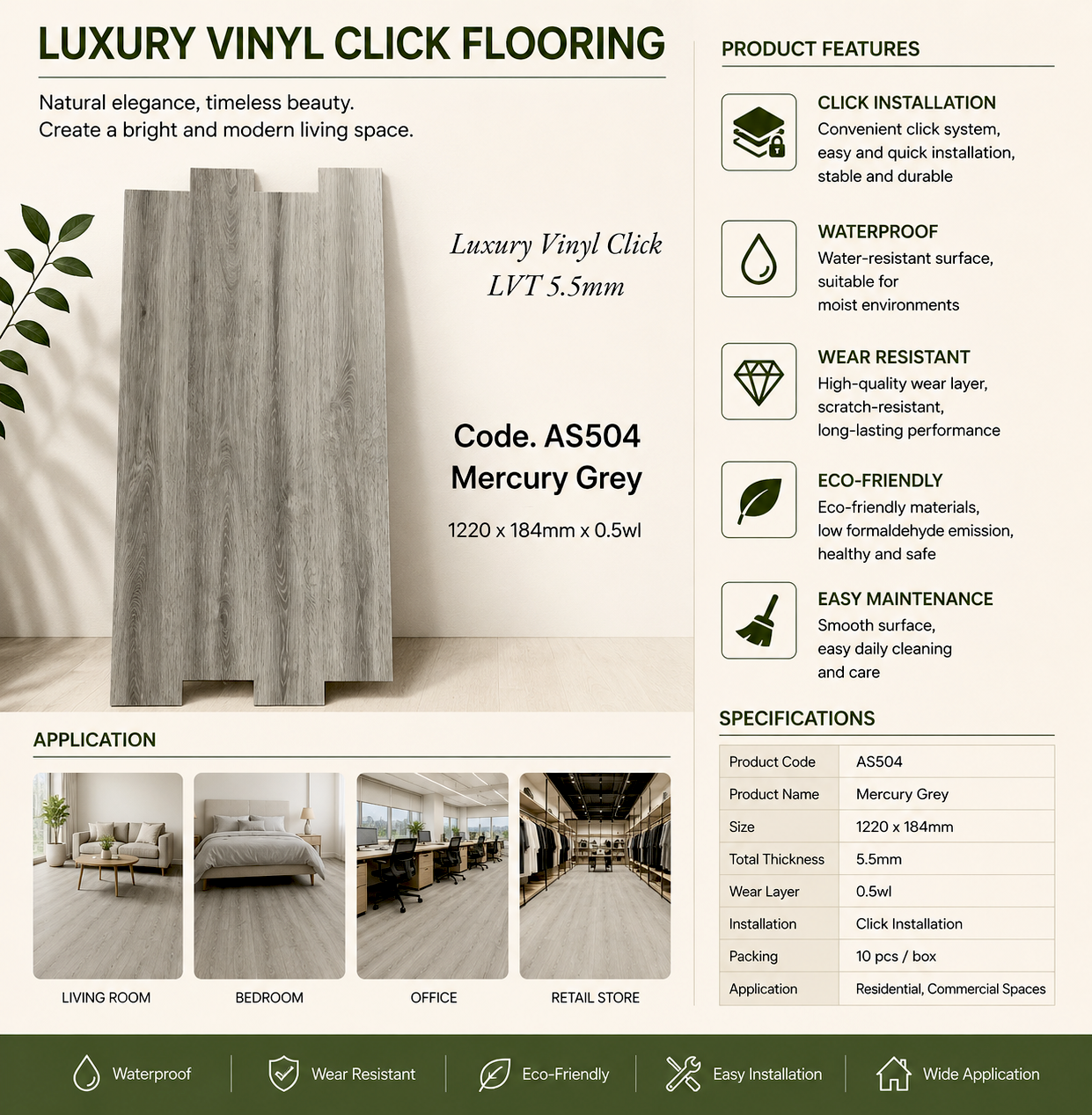 VINYL CLICK 5.5MM CODE AS504
