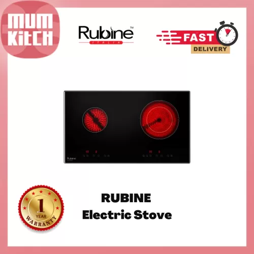 RUBINE Gas Hob 2 Burners Beveled Glass (RCE-VULCAN40-BL) - MOM Worldwide (M) Sdn. Bhd.