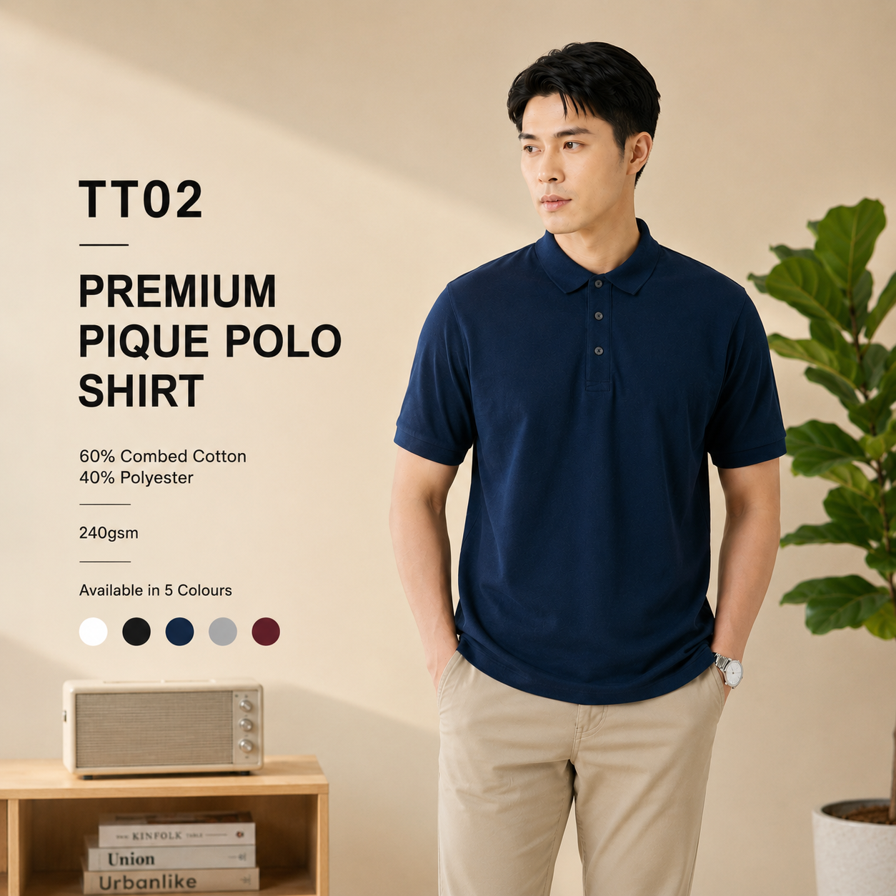 Premium Collection Pique Polo Shirt - TT02 - (UNISEX)