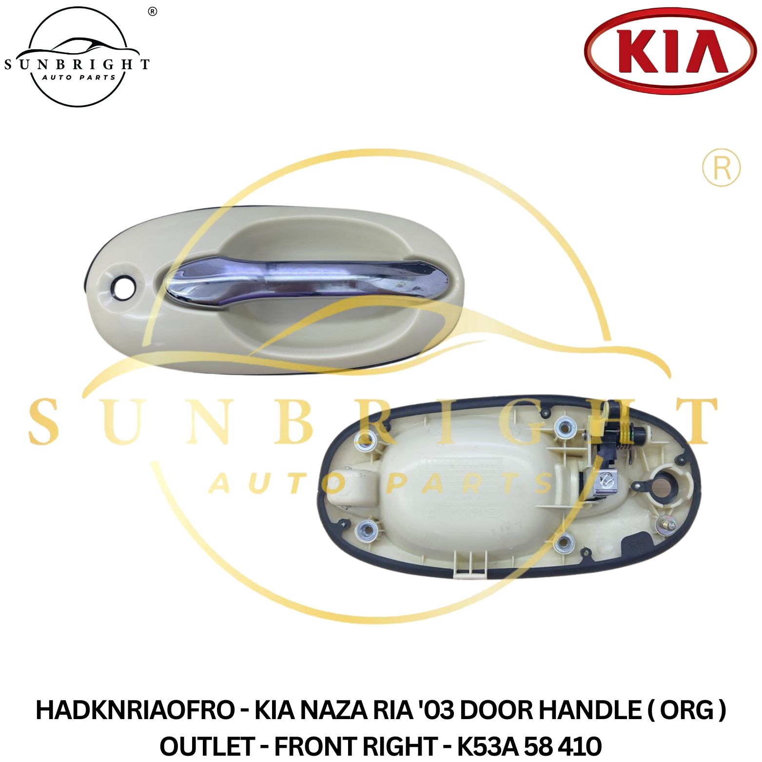 HADKNRIAOFRO - KIA NAZA RIA '03 DOOR HANDLE ( ORG ) OUTLET - FRONT RIGHT - K53A 58 410