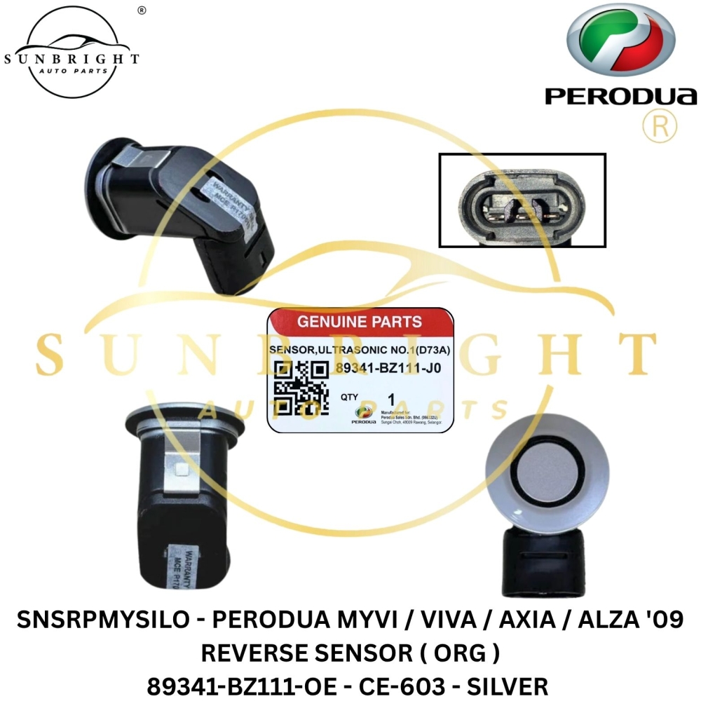 SNSRPMYSILO - PERODUA MYVI / VIVA / AXIA / ALZA '09 REVERSE SENSOR ( ORG ) 89341-BZ111-OE - CE-603 - SILVER