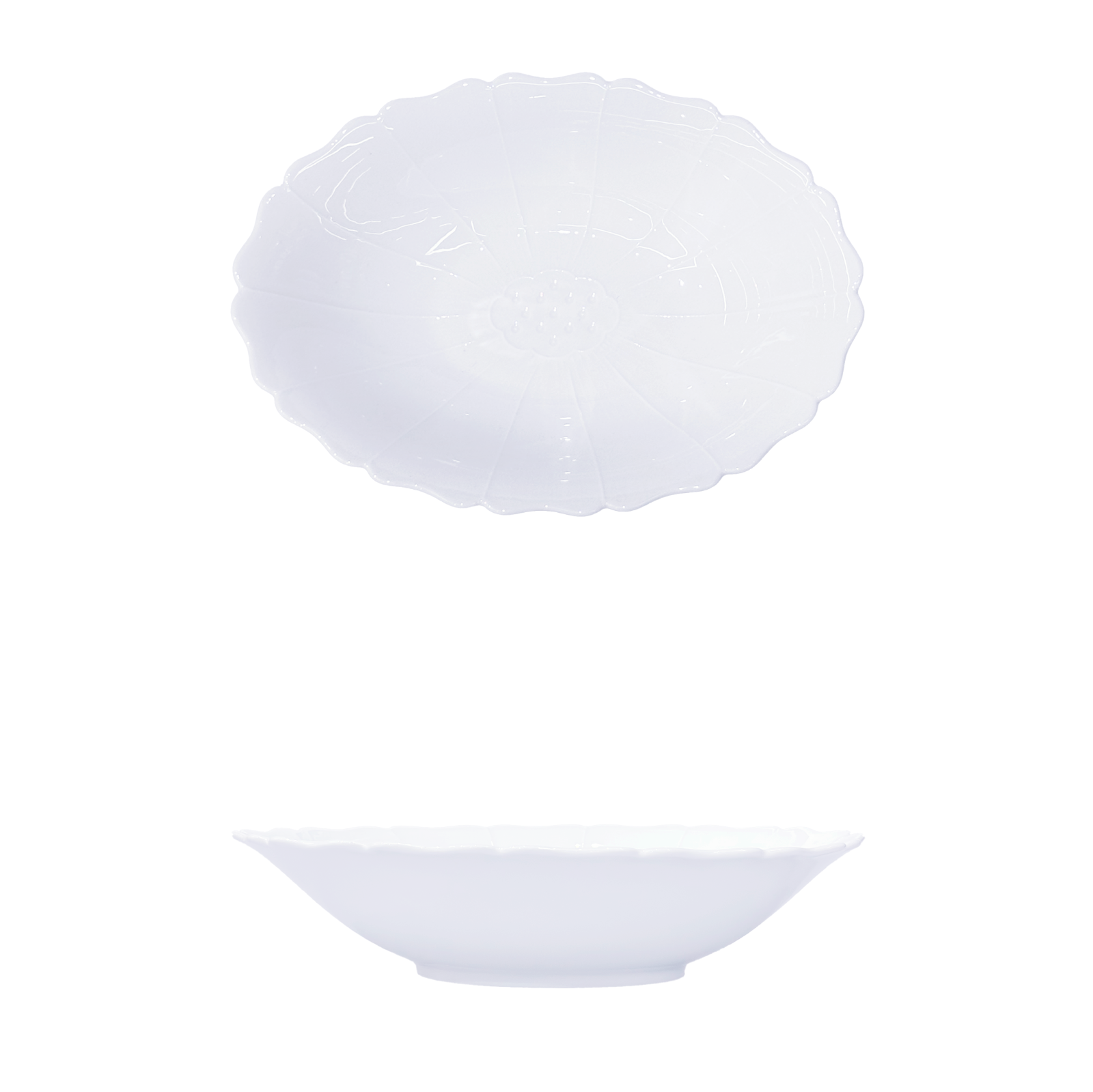 YGB-10.5'' -lotus-heart-oval-soup-bowl-月光白-10.5-莲心椭圆汤碗