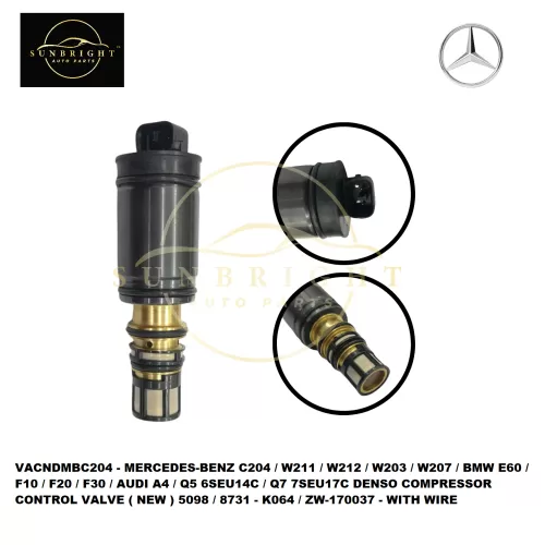 VACNDMBC204 - MERCEDES-BENZ C204 / W211 / W212 / W203 / W207 / BMW E60 / F10 / F20 / F30 / AUDI A4 / Q5 6SEU14C / Q7 7SEU17C DENSO COMPRESSOR CONTROL VALVE ( NEW ) 5098 / 8731 - K064 / ZW-170037 - WITH WIRE