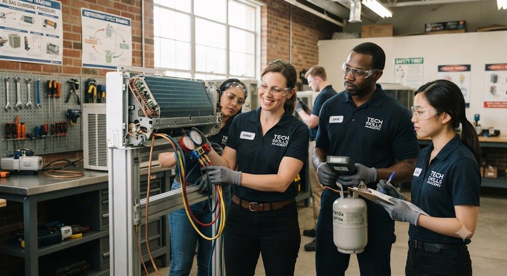 Air conditioning gas charging training