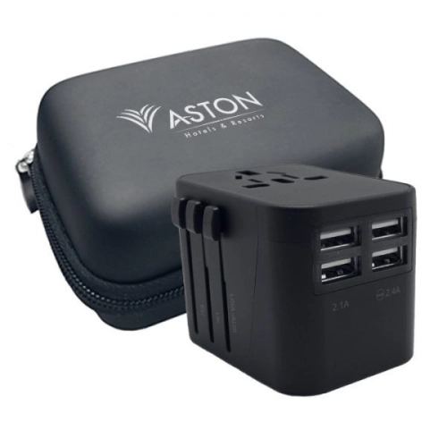 Premium Travel Adapter Four USB Hub With Smart Charge 2.4A