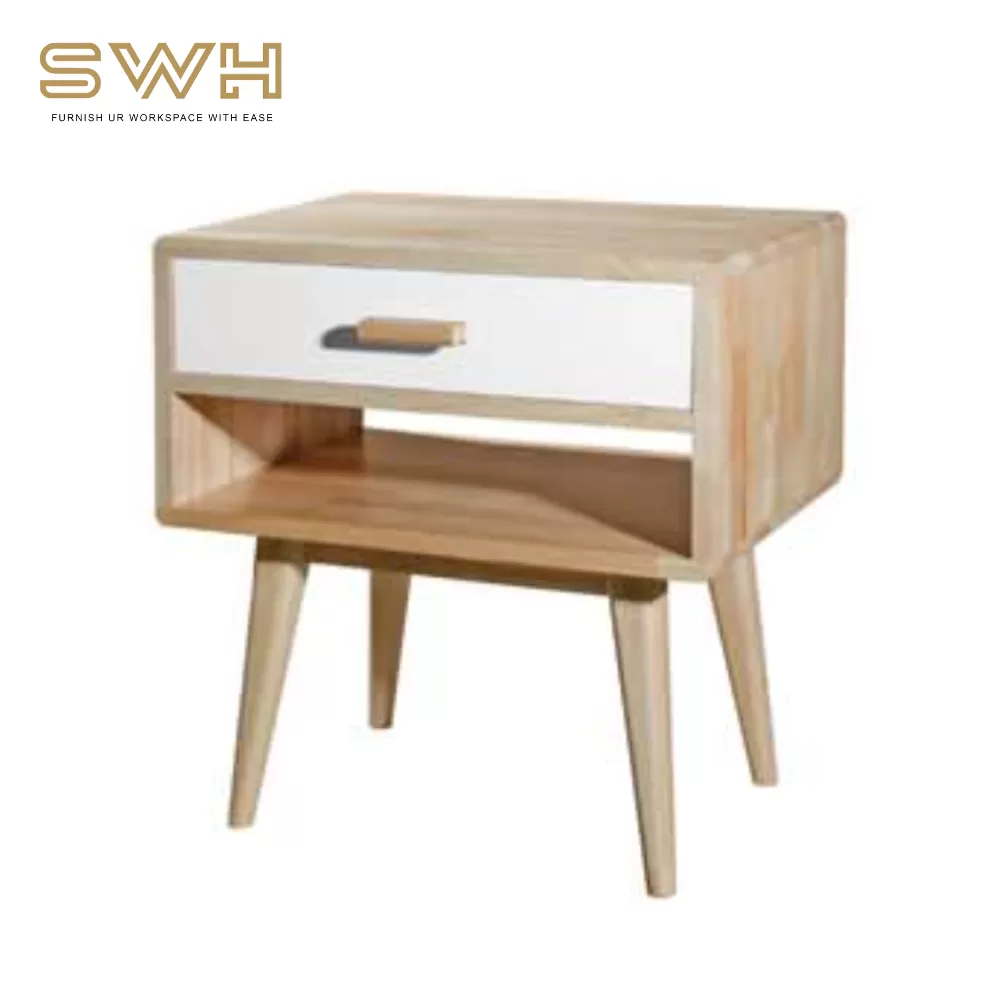 WILLOW II Solid Wood (N) BedSide Table Cabinet | Bedroom Furniture Store
