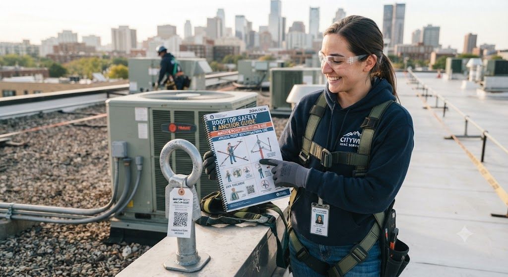 HVAC technician anchor point safety guide