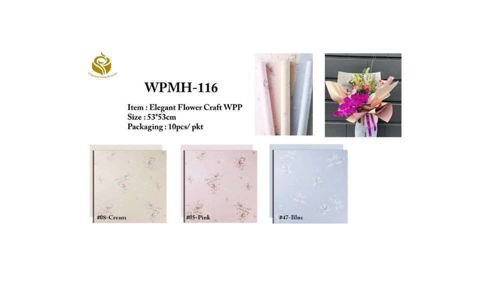 Elegant Flower Craft Wrapping Paper | Luxury Gift Wrap & Design (WPMH-116)