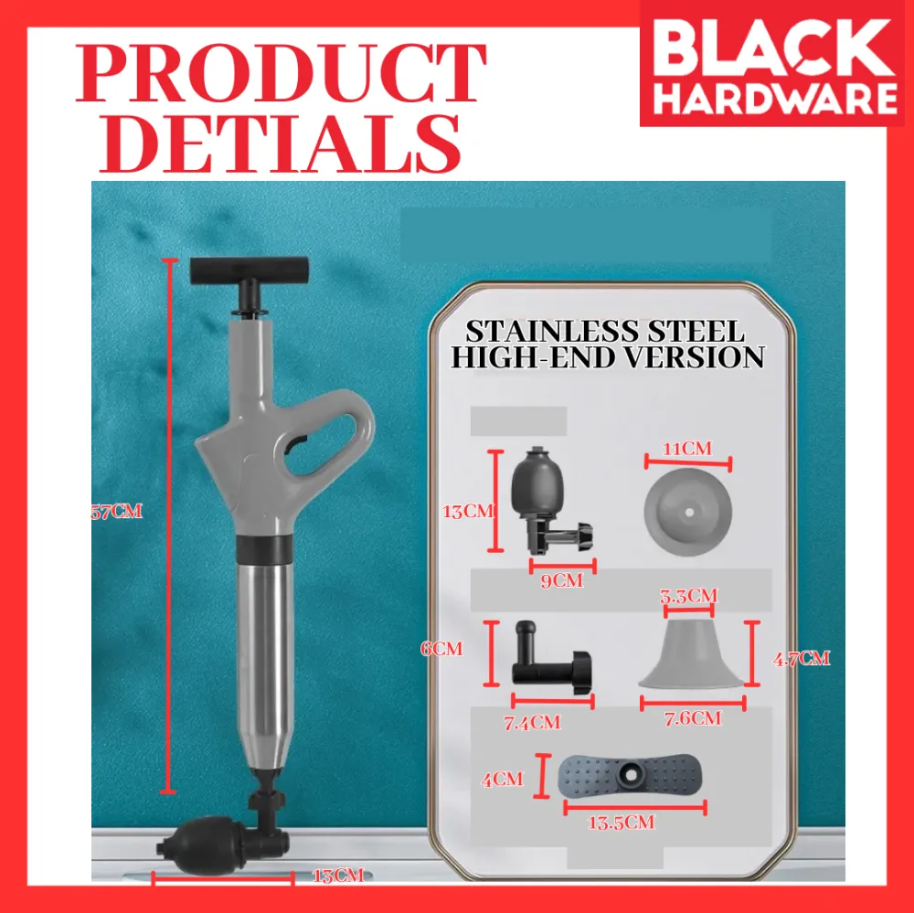 Black Hardware Drain Clog Remover Toilet Pump High Pressure Cleaner Plunger Pump Toilet Plunger Archery Drain Cleaner