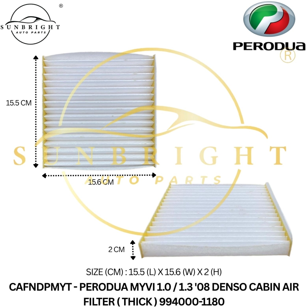 PERODUA MYVI 1.0 / 1.3 '08 DENSO CABIN AIR FILTER ( THICK ) 994000-1180