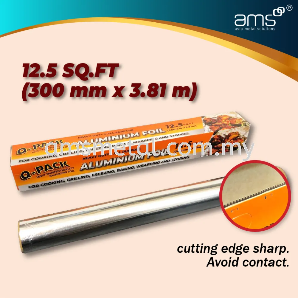 AMS Aluminium Foil Roll 12.5 SQFT / Baking Foil / Wrapping Foil / BBQ Foil [1st Grade}