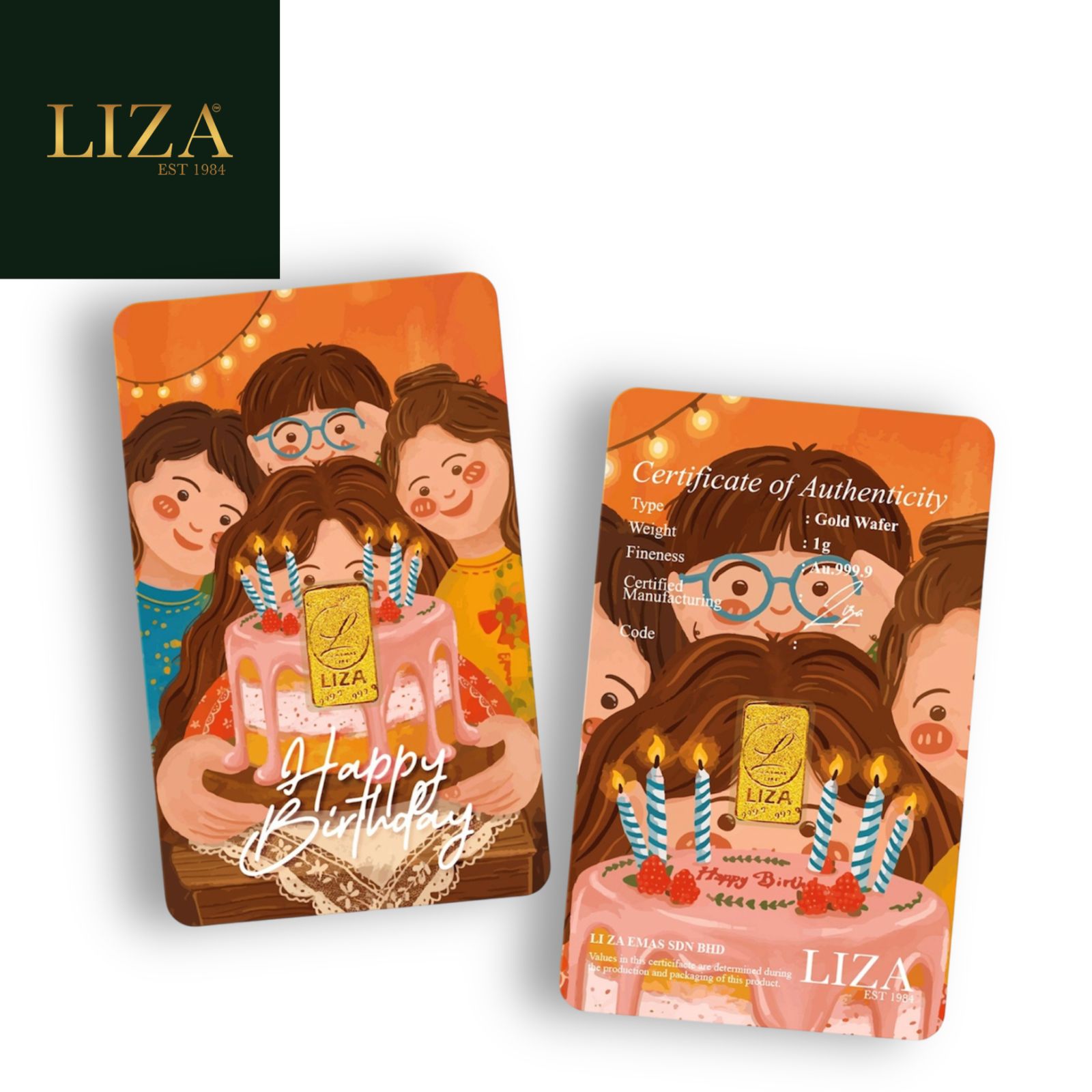 LIZA 1g 999.9 Gold Bar （Family Birthday | 一家庆祝 ）