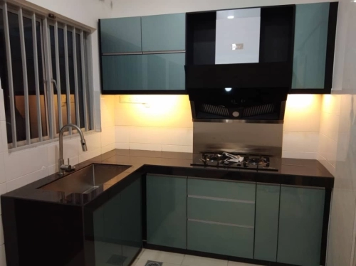 4G Glass Door Kitchen Cabinet