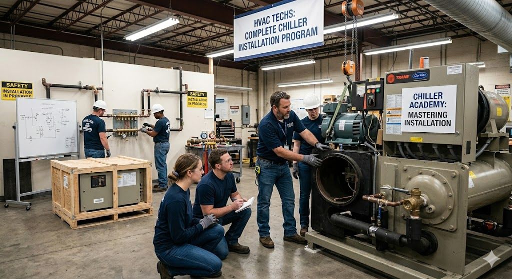 Chiller installation program for technicians